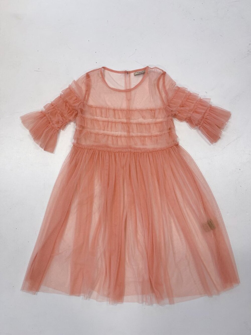 Woman's Sheer tulle pink ruffle dress size xs